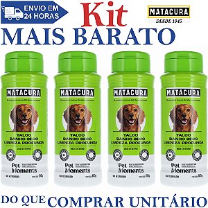 KIT 4 Talco Banho Seco Limpeza Profunda 100g - Matacura