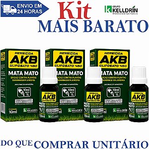 KIT 3 AKB 480 Herbicida Glifosato 10ml - Kelldrin