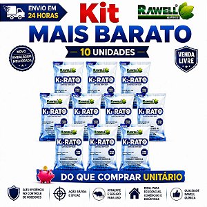 KIT 10 Ki-Rato Soft Bait 200g - Rawell Química
