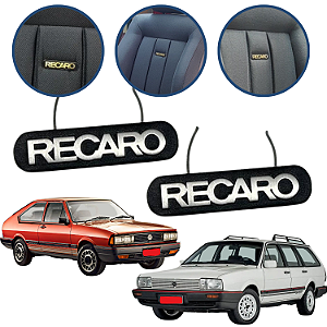 Emblema Recaro Banco Do Gol Quadrado Escort Santana Parati