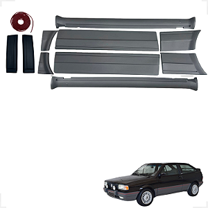Kit Spoiler Lateral + Frisos + Coluna Gol Gts Quadrado Cinza
