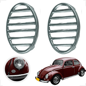 Par De Grade Buzina Cromada Fusca De 1960 A 1970 - Gradinha