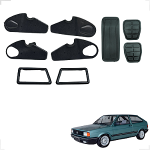 Kit Acabamento Maçaneta Interna Gol Quadrado Preto 88/96