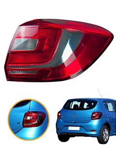 Lanternas Traseira Ld Renault Sandero 2015 Ate 2019 Vermelho Direito/passageiro