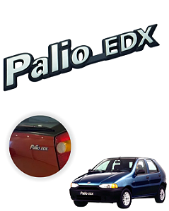 Emblema Letreiro Fiat Palio EDX 1997 1998 1999 Preto e Azul