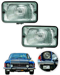 Par Farol Auxiliar Longo Alcance Retangular Universal Transparente