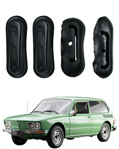 Jogo 4pçs Guarnição Borracha Acabamento Vedação Suporte Para-choque Dianteiro e Traseiro Brasilia