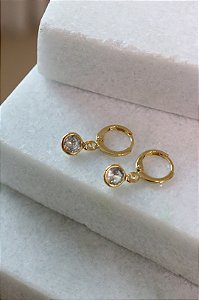 Argola ponto luz redondo • folheado a ouro