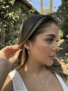 Argola olho grego • folheado a ouro