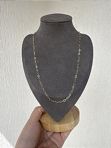 Longo elo coração • folheado a ouro