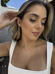 Colar pérola • folheado a ouro