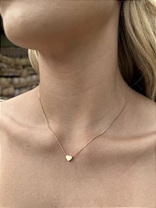 Colar coração metal • folheado a ouro