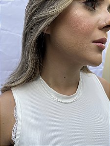 Choker alongada • folheado a prata