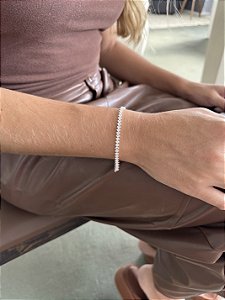 Pulseira navete • folheado a prata