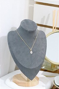 Colar gotinha micro zircônia • folheado a ouro