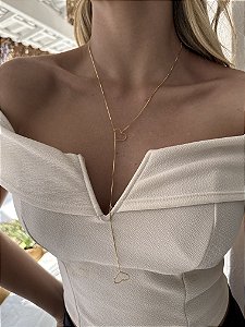 Gravata aro coração • folheado a ouro