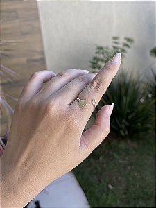 Anel coração brilho • folheado a ouro