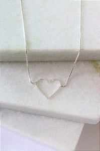 Choker aro coração • folheado a prata