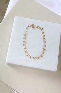 Pulseira coração pendurado • folheado a ouro