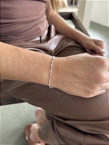 Pulseira coração chapinha • folheado a prata