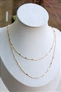 Duplo coração chapinha • folheado a ouro