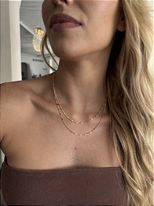 Duplo coração chapinha • folheado a ouro