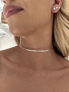 Choker aro • folheado a prata