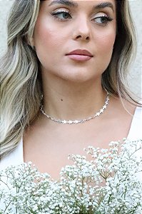 Choker estrela • folheado a prata