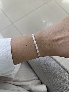 Pulseira cubo • folheado a prata