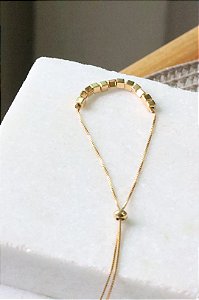 Pulseira cubo • folheado a ouro