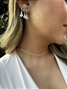 Choker corrente • folheado a prata