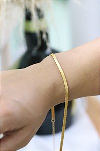 Pulseira fita dupla • folheado a ouro