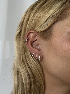 Trio argolas enroscadas • folheado a prata