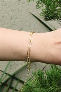 Pulseira elos largos • folheado a ouro