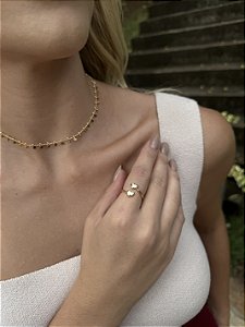 Anel coração brilhinho • folheado a ouro