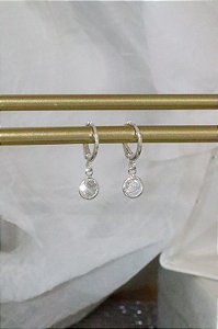 Argola ponto luz redondo • folheado a prata