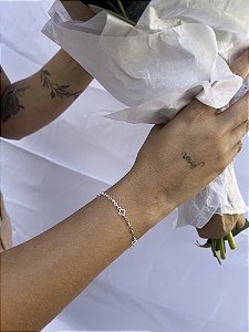 Pulseira trevinho aro • folheado a prata