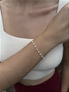 Pulseira quadradinhos • folheado a prata