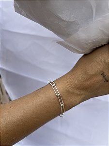 Pulseira corrente grossa • folheado a prata