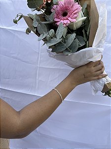 Pulseira bolinha amassada grossa • folheado a prata