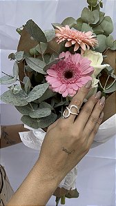 Anel gota vazada • folheado a prata