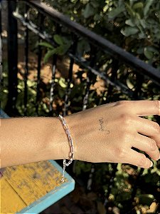 Pulseiras quadriculada • folheado a prata