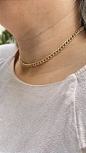 Choker corrente dupla • folheado a ouro