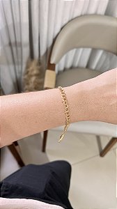 Pulseira corrente dupla • folheado a ouro