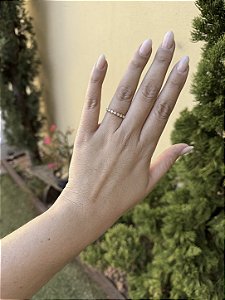 Anel riviera cristal • folheado a ouro