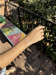 Pulseira fita gotinhas • folheado a prata