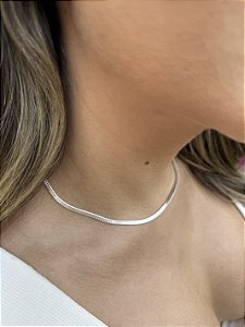Choker fita gotinhas • folheado a prata