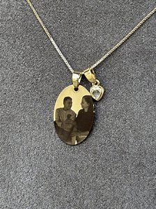 Colar oval personalizado • folheado a ouro