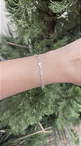 Pulseira cruz • folheado a prata