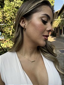 Colar tubo minimalista • folheado a ouro